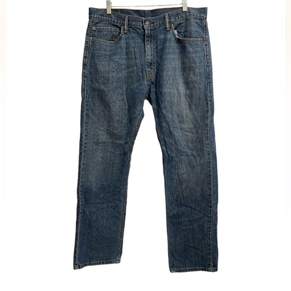 Levi's 505 Jeans Men's 36x32 Straight Leg Regular Fit Blue Medium Wash Blank Tag - Picture 1 of 16